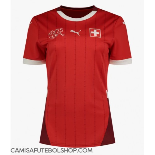 Camisa de time de futebol Suíça Replicas 1º Equipamento Feminina Europeu 2024 Manga Curta